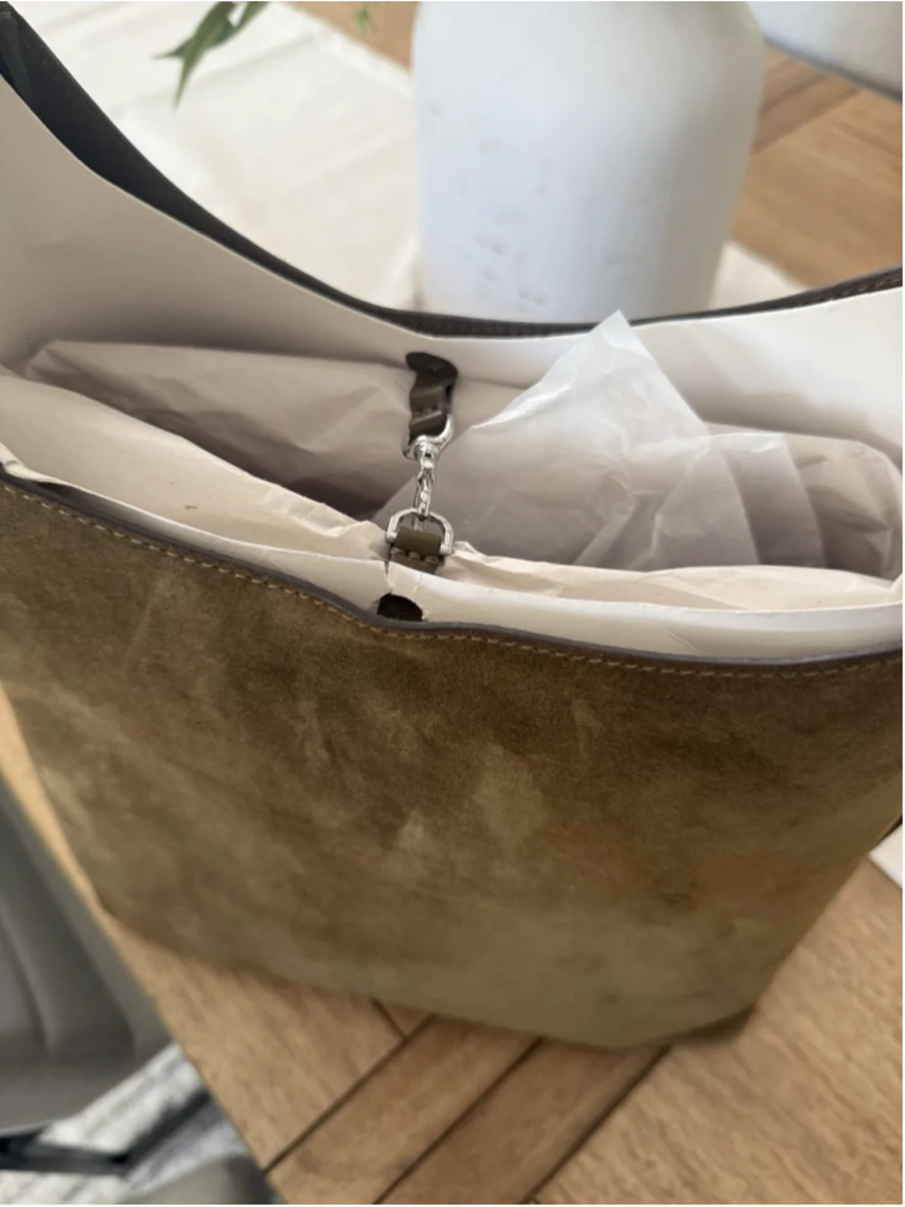 New Tory Burch Romy Olive Suede Hobo Bag I Deep Olive